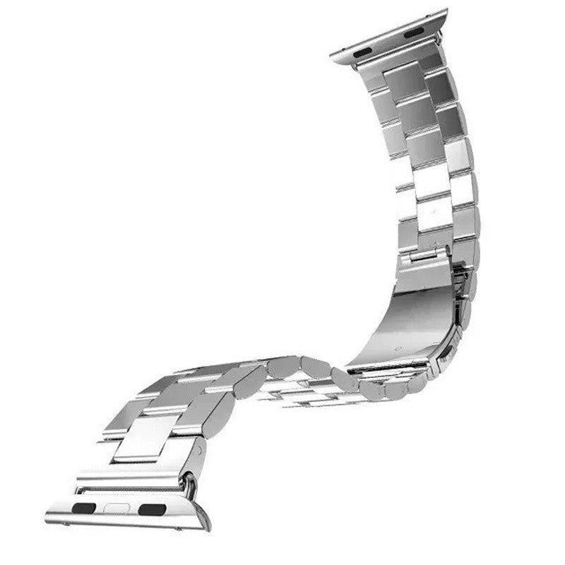 For Apple Watch Series 9 8 7 41mm 6 SE SE (2022) SE (2023) 5 4 40mm 3 2 1 38mm Watch Band Three Beads Stainless Steel Strap For Apple Watch Series 9 8 7 41mm 6 SE SE (2022) SE (2023) 5 4 40mm 3 2 1 38mm Watch Band Three Beads Stainless Steel Strap